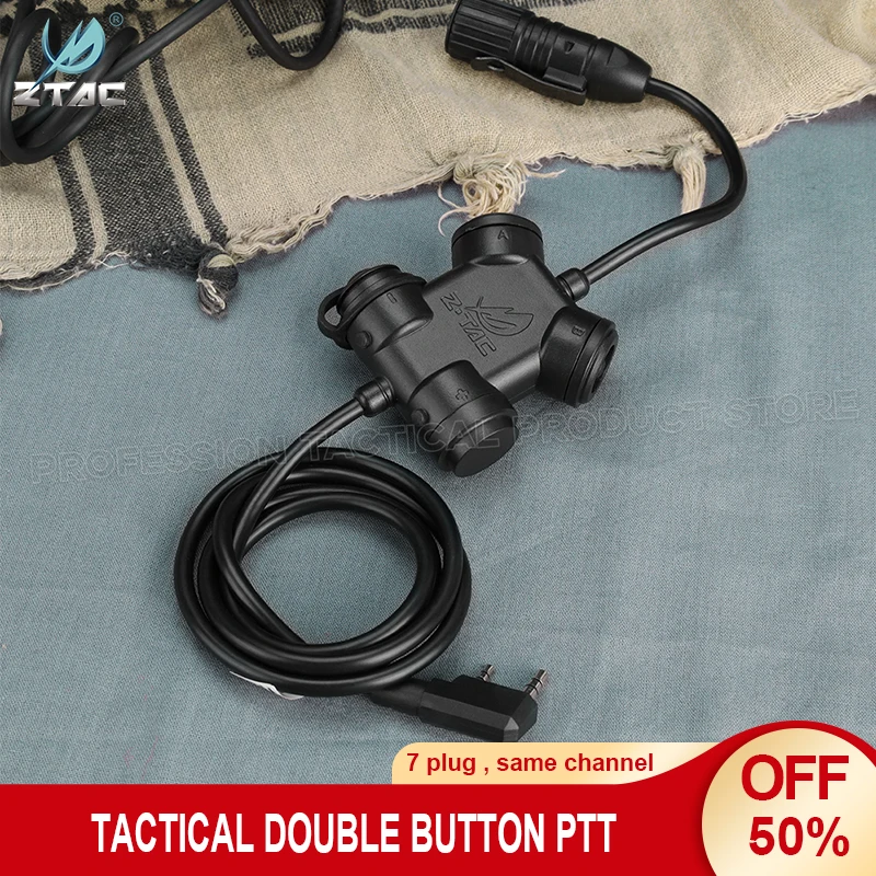 Nuova Versione Ztac Tactical Ptt Civil Headset Comta Headphone Accessory Outdoor Hunting Ptt Fit Baofeng Uv5R Kenwood Plug