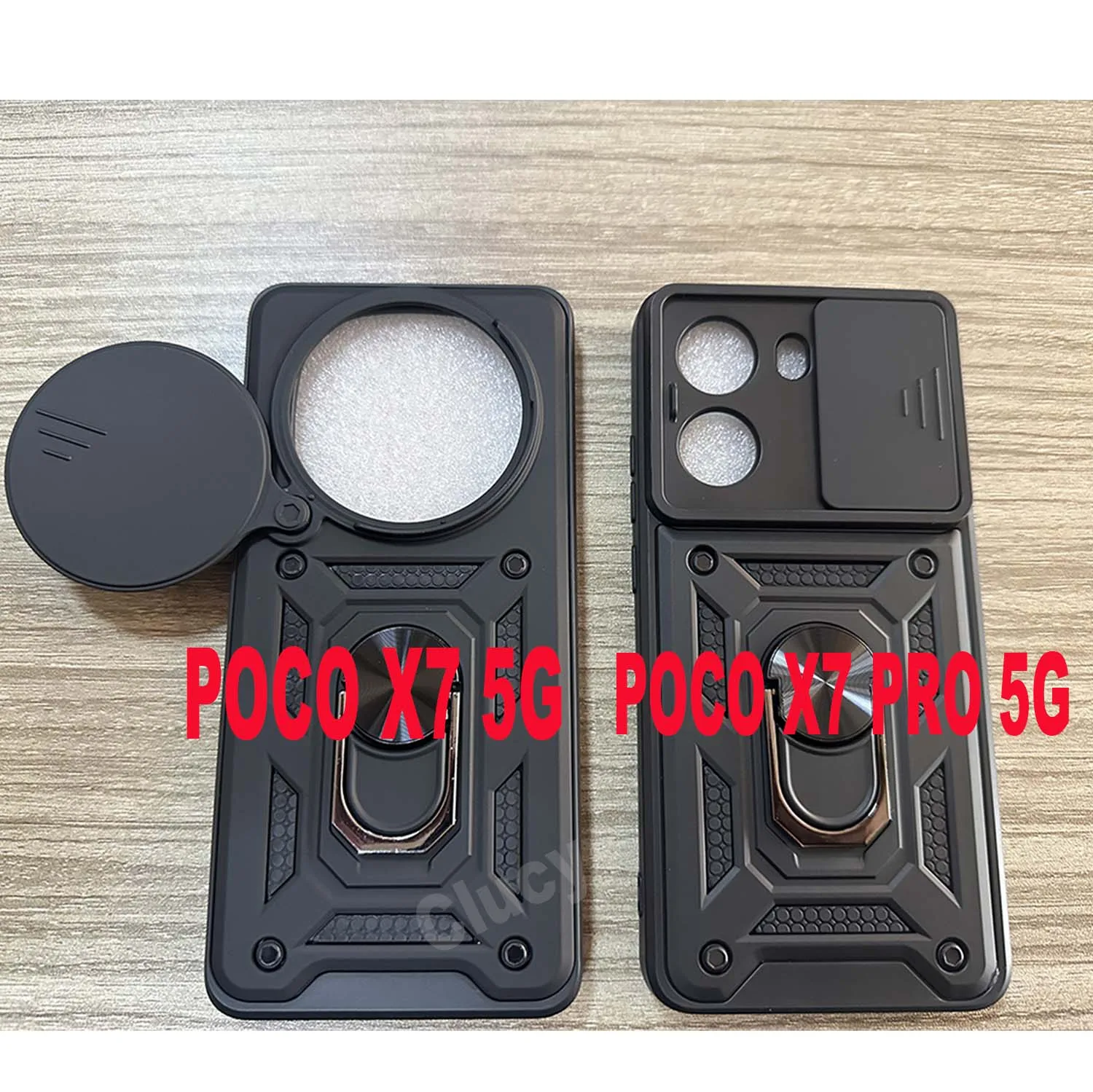 Phone Case For Mi Poco X7 Pro 5G Slide Camera Lens Protector Armor Case For Mi Poco X7 5G Military Grade Bumpers Ring Cover