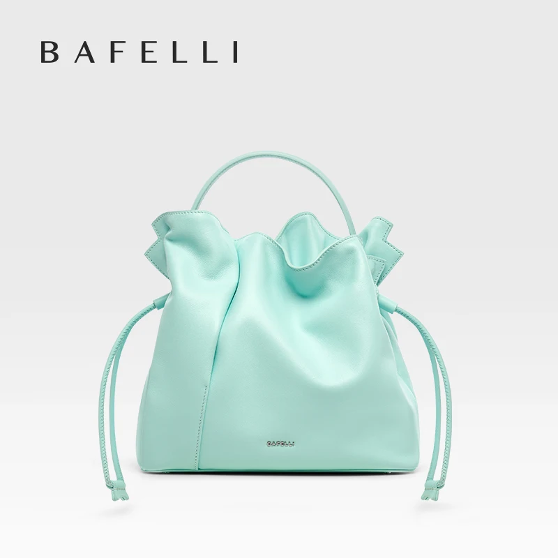 Bafelli 2023 Women's New Handbag Luxury Brand Spring Sumer Designer Style String Leather Bucket Bags