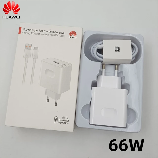 Original Huawei SuperCharge 66W Max Adapter 6A Usb Type C Cable