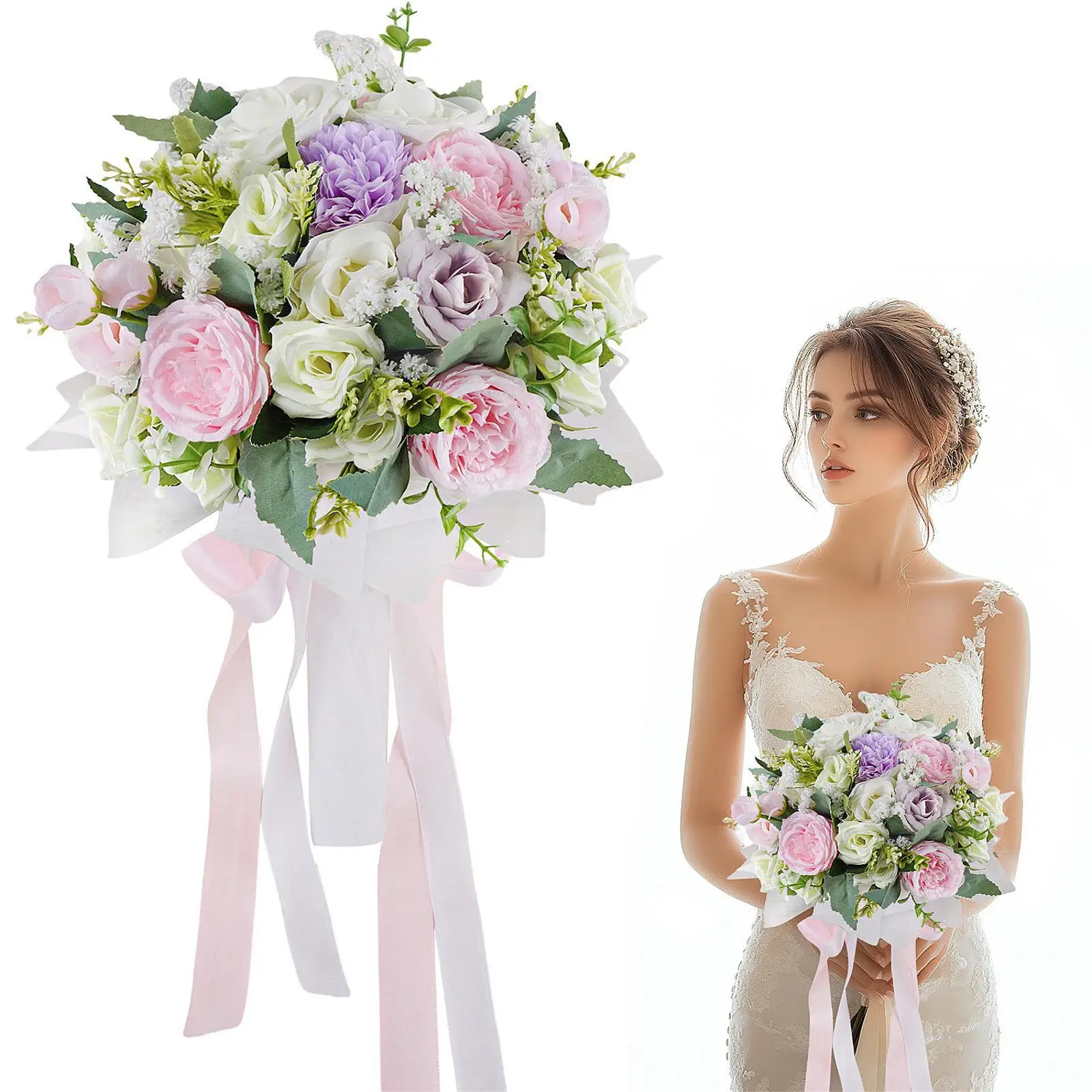 Wedding Bride Bouquets Elegant Wedding Accessories Artificial Bridal Bouquet for Party Wedding Photo Prop Anniversary Decoration Wedding Bride Bouquets Elegant Wedding Accessories Artificial Bridal Bouquet for Party Wedding Photo Prop Anniversary Decoration