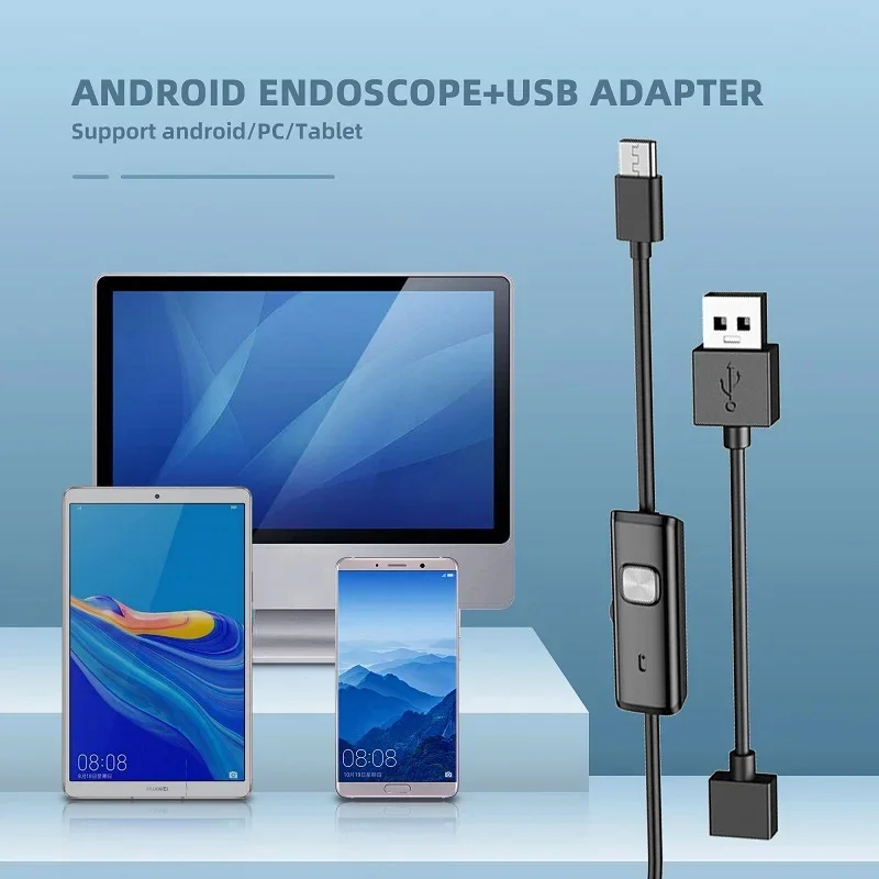 Mini Endoscope Camera Snake Sewer Industrial Piping Borescope Car Inspection Endoscopy Waterproof For Usb Pc Android Type C 2