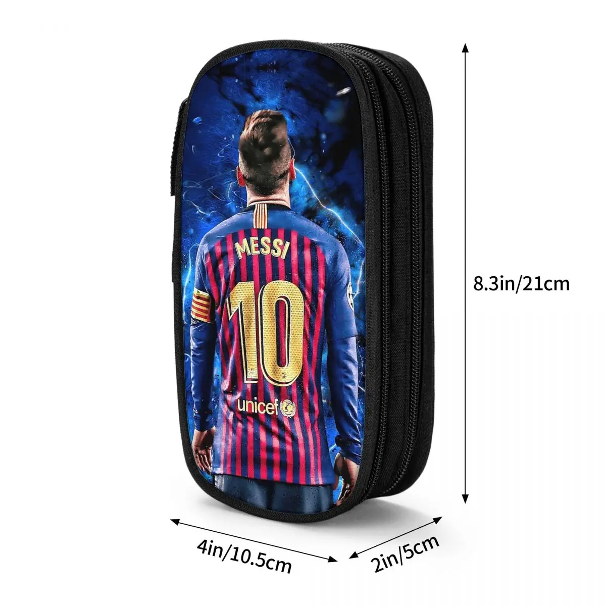 Classic Messi Football Pencil Case Double Layer Large-capacity Office Supplies Pen Case Amazing Gift For Soccer Fan 3
