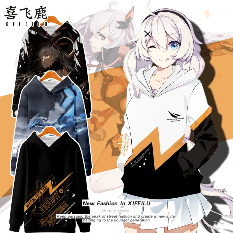 

Anime Honkai Impact 3 Kiana Kaslana Yae Sakura Fu Hua 3D Printed Unisex Autumn Winter Casual Hooded Outwear Pullover Costume