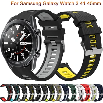 Watchband Silicone For Samsung Galaxy watch 3 45mm 41mm 42mm 46mm Strap Sport Smart Wristbands Bracelet 20mm 22mm Watchstrap