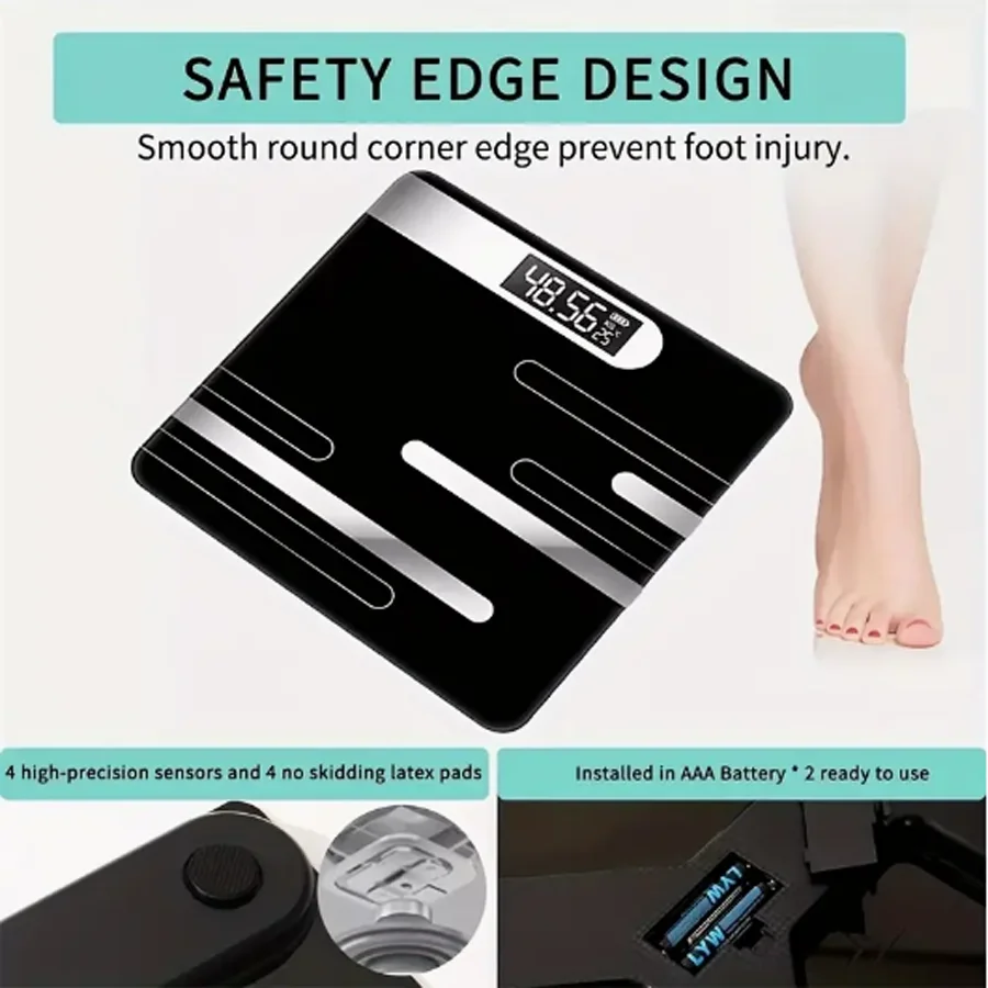 Bathroom Scales Floor Body Scale Digital Weight Scale Glass Electronic Smart Scales LCD Display Body Weighing Scale 6
