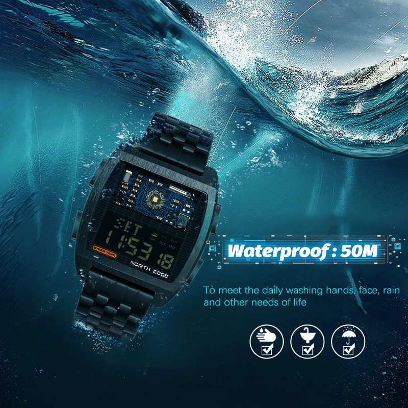 Reloj Deportivo Hombre Reloj Pulsera Digital Waterproof 50m