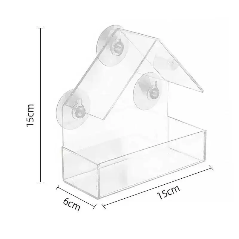 Practical Bird Feeder Transparent Food Dispenser House Outdoor Window Birdfeeder Water Finches Chickadees Bird Feeder Parrot Feeder