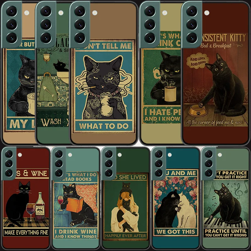 Funny Cat Poster Daily Life Phone Per Samsung Galaxy S20 Fe S21 Plus S22 S23 S24 Ultra Case S10 S10E S9 S8 S7 Edge Cover Silicon