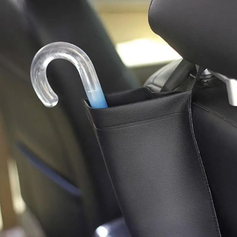 Umbrella Holder Car Waterproof Space Saving Auto PU Leather Cover Storage For Car