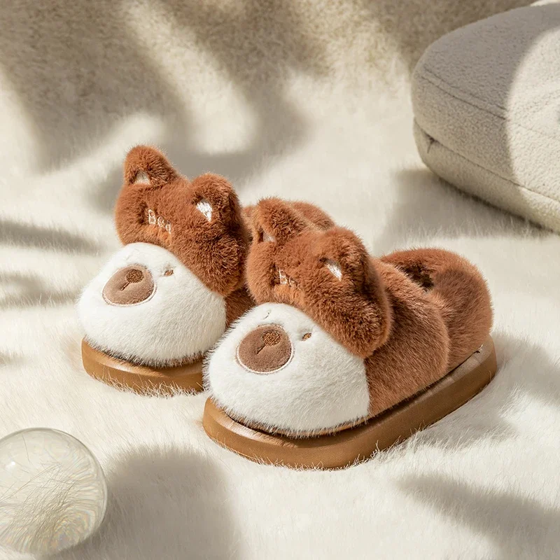 Kids Winter Cartoon House Shoes Children Home Indoor Anti-slip Winter Cotton Slippers Boys Girls Cozy Warm Outdoor Cute Footwear 2