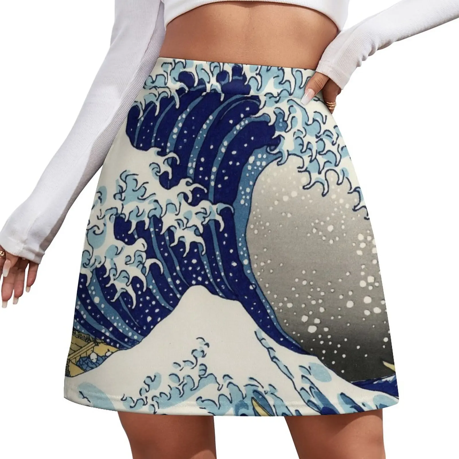 

Мини-Юбка The Great Wave off Kanagawa от Hokusai Женская одежда лето 2024 Новинка Женская одежда