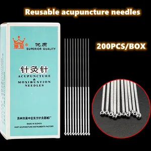 200 pcs Non-Disposable Sterile  Acupuncture Needle Reuse Silver Handle Beauty Massage Needle Health Care Massager