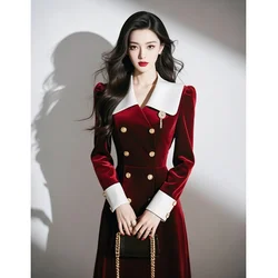 Luxury French - Inspired Velvet Party Dress - XXL (Red)