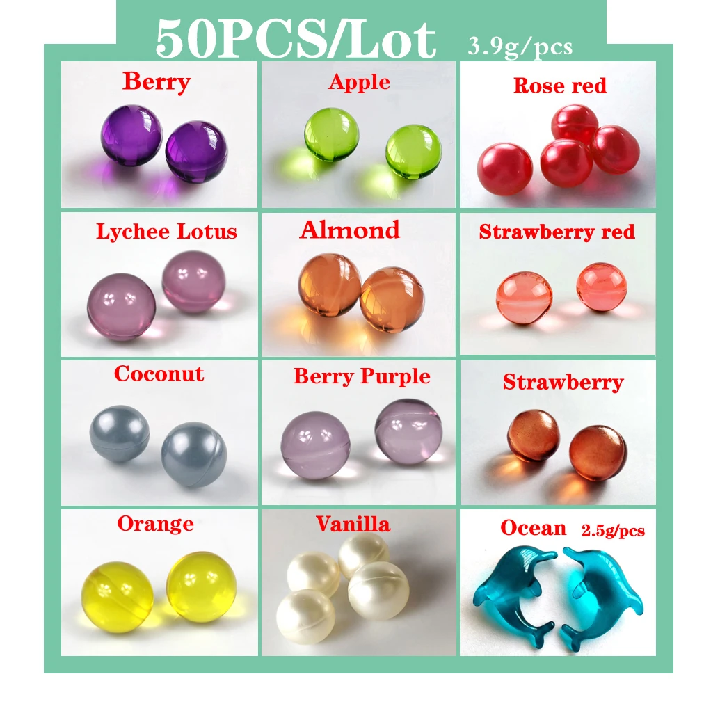 50pcs Spa Body Massage Essential Oil Bath Oil Beads Pearl Bath Bead Prevents Skin From Drying