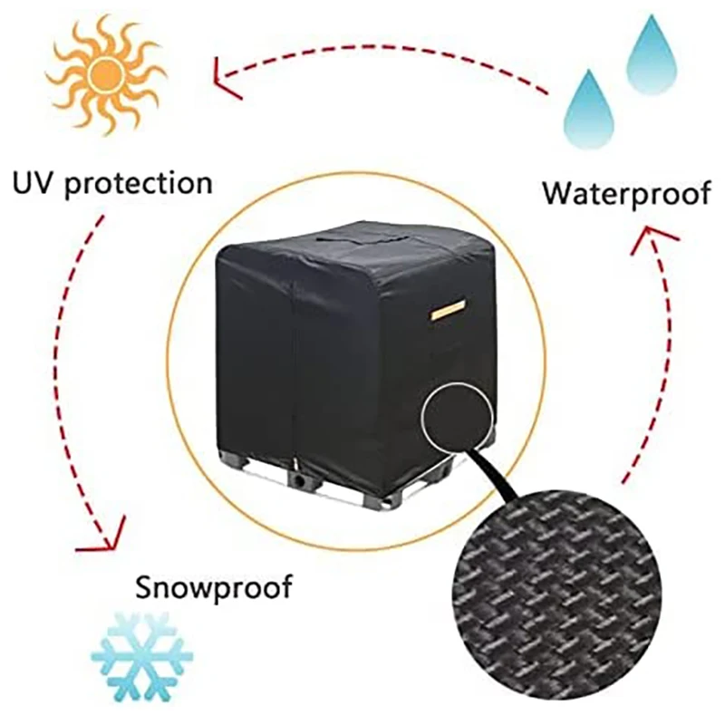 IBC Water Tank Cover 330 Gallon Tote Cover 1000L Outdoor Garden Protection Zipper Heavy Waterproof Sunscreen Material ibc tank cover tote water tank cover