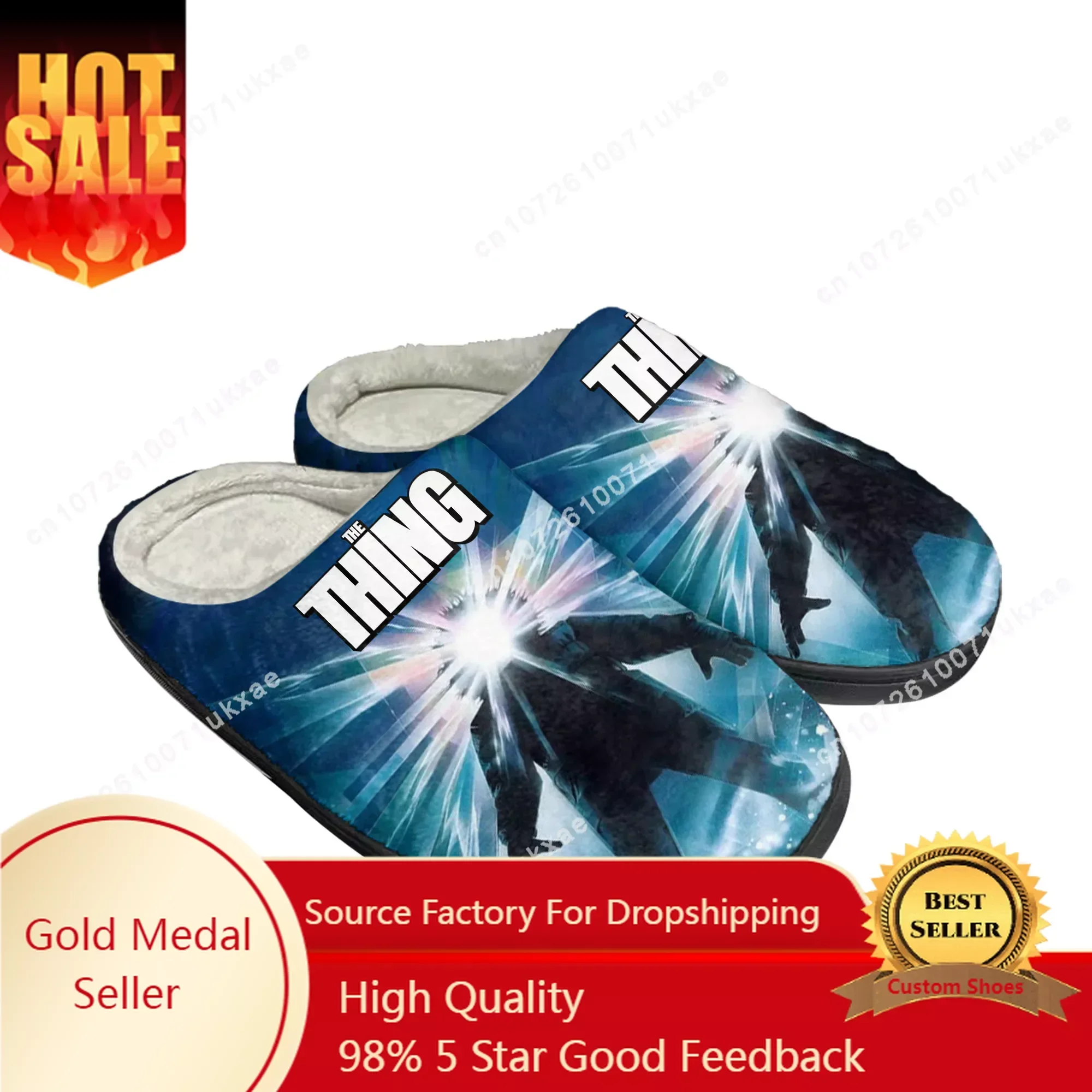 The Thing 1982 Home Cotton Slippers Mens Womens RJ MacReady Plush Bedroom Casual Keep Warm Shoes Thermal Slipper Customized Shoe