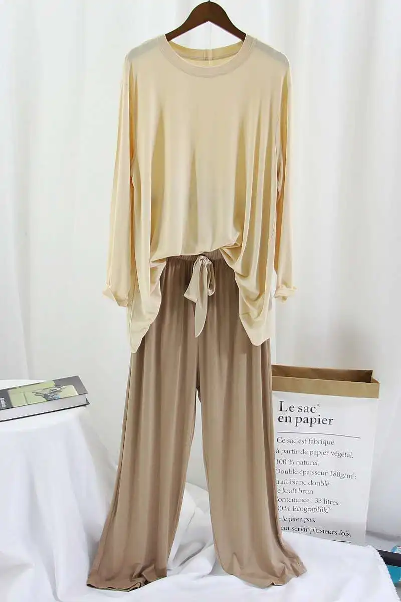 Manches longues Modal Pamas ensemble femmes à manches longues pantalon 2 pièces/costume Cool Homewear survêtement 2020 mode Sexy automne grand_voghion.com