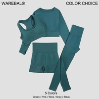 WAREBALL 2/3/4pcs Seamless Yoga Set Gym Clothes Sportswear Yoga Suits For Women Fitness Set Tracksuits Sports Bra Gym Leggings 1