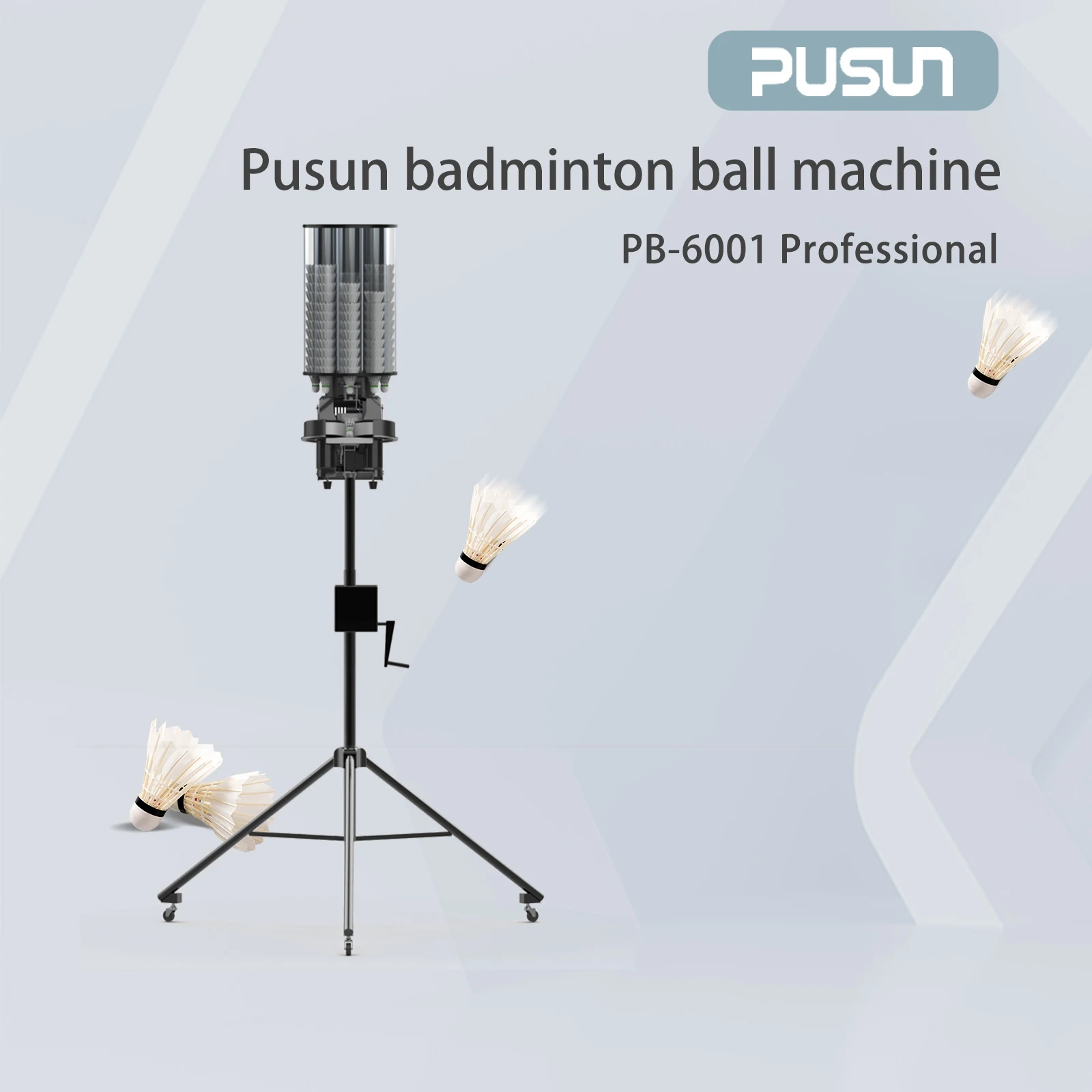 PB-6001 Advanced Badminton Machine: App-Controlled, 180+ Shuttlecock Capacity, Customizable Modes-Professional Badminton Launc