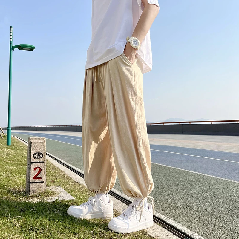 Men Yamamoto Style Cotton Linen Pants Loose Casual Japan Harajuku Large Size Oversize Drawstring Wide Leg Pants Harem Trousers