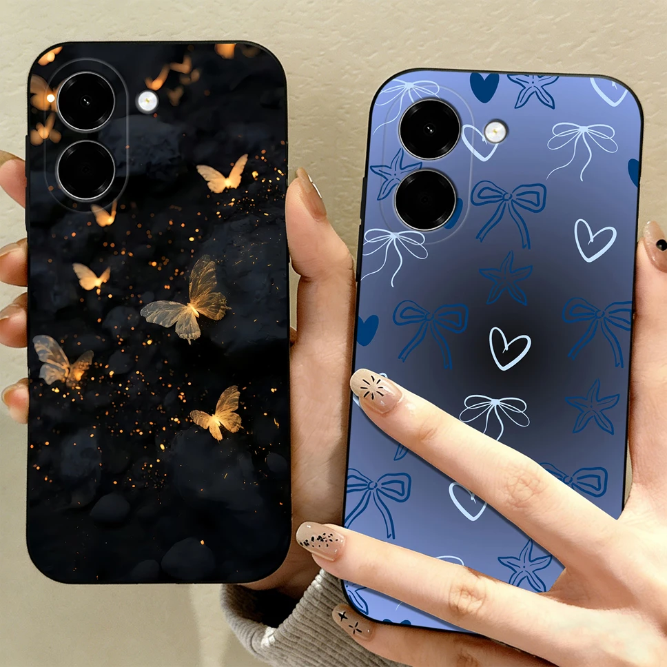 Sparkling Butterfly Soft Matte Silicone Phone Case - Durable Shockproof Back Cover