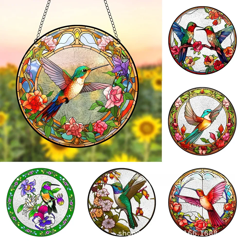 Sunshine Catcher Acrylic Animal Pendant Window Home Decoration Iron Chain Hanging
