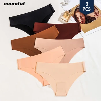 Set da 3 pezzi di mutandine senza cuciture per donna, biancheria intima sexy traspirante a vita bassa, slip in seta solida, mutandine invisibili senza cuciture da donna 1