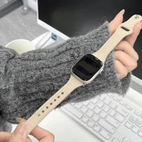 Bracelet en cuir mince pour bracelet de montre Apple Ultra 49mm 8 41mm 45mm 7 SE 654321   Boucle de Bracelet pour femmes, 44mm, pour série iwatch 42mm 40mm 4