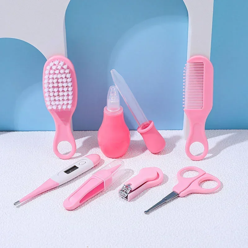 8pcs/set Baby Care Kit Baby Hygiene Kit Nail Scissors Clipper Portable Infant Child Healthcare Tools Sets for Toddler Gift