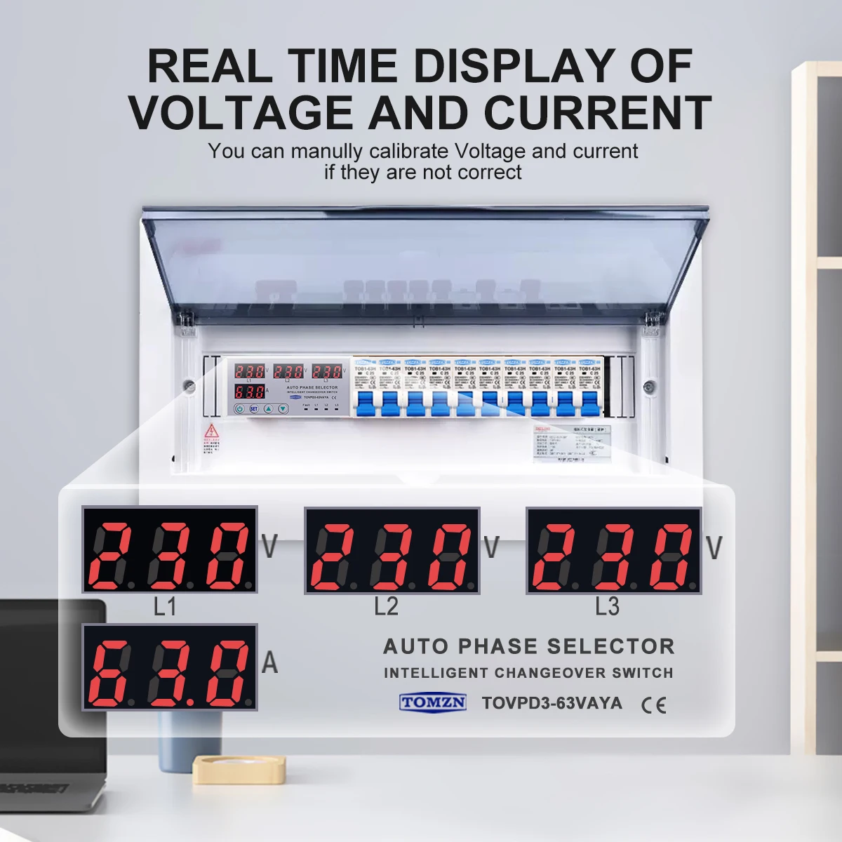 tensao protetor de reles 3 phase 3 p n trilho din 63a 03