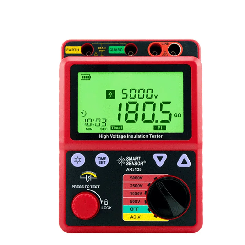 

AR3125 High Voltage Megohm Insulation Resistance Digital Display Megger Testing Instrument 5kV 1000G Ω