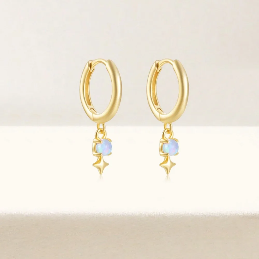 Light Luxury White Opal Rhinestone Dangle Earrings for Women Fashion Creative Design Earring Party Jewelry Gifts