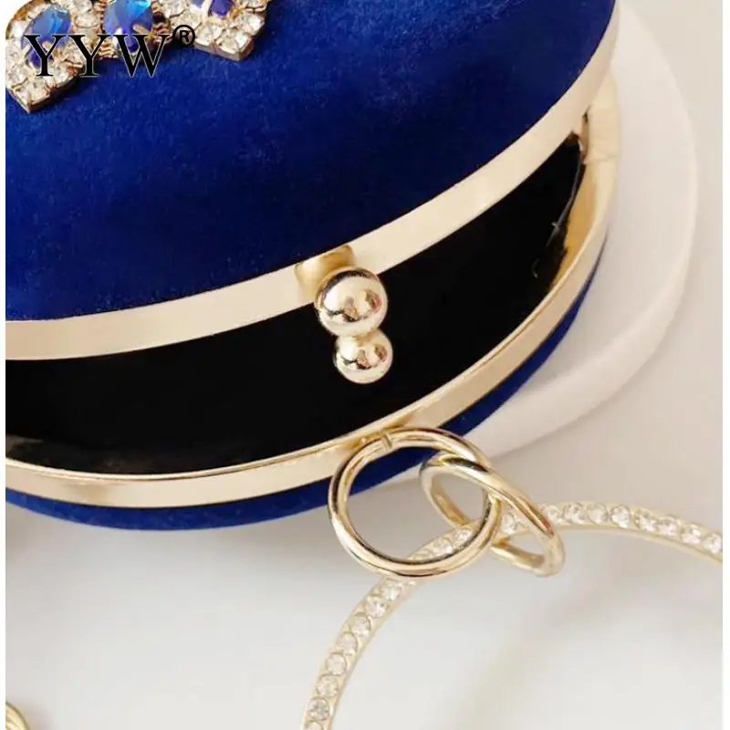 Vintage Velvet Floral Woman Clutch Bag Evening Bag Round Bag Luxury Design Exquisite For Ladies Girls Wedding Party Bag Purse