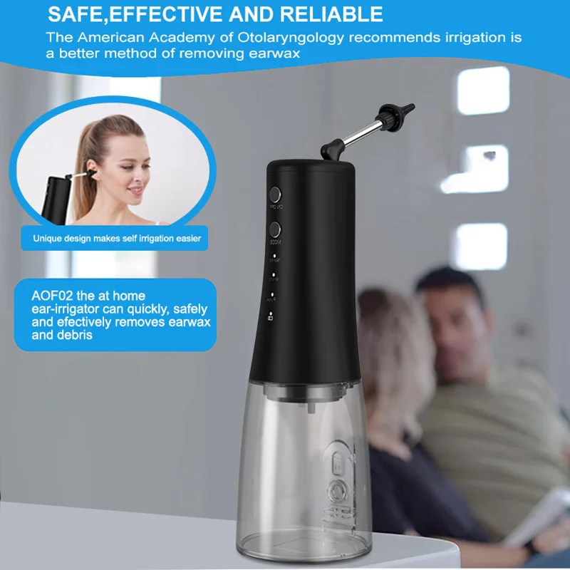 Portable Electric Ear Wash With 3-Speed Earwax Ceaning And 8 Rinse Heads IPX7 Rechargeable Ear Wash With 350mL Water Tank 5