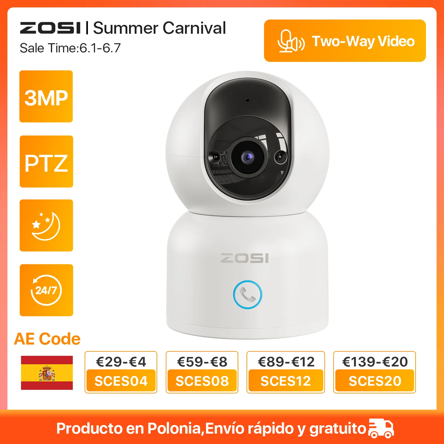 Baby Camera Zwart- Bestuurbare Wifi Beveiligingscamera Met Cloudopslag Huisdier Camera 2 Megapixel Full Hd Tweerichtingscommunicatie Bewegingsdetectie Night Vision Rotatie Pan Tilt Grati