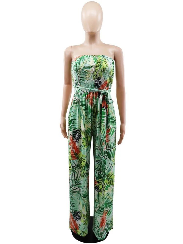 Wmstar Women's Jumpsuits Summer One Piece Outfits Print Holiday Off Shoulder Playsuits Overalls Wholesale Dropshipping S-2XL