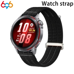 Breathable Nylon Loop Watch Strap with Two - Section Hardware and Stitched Cloud - Sense Design - 20mm (BK)