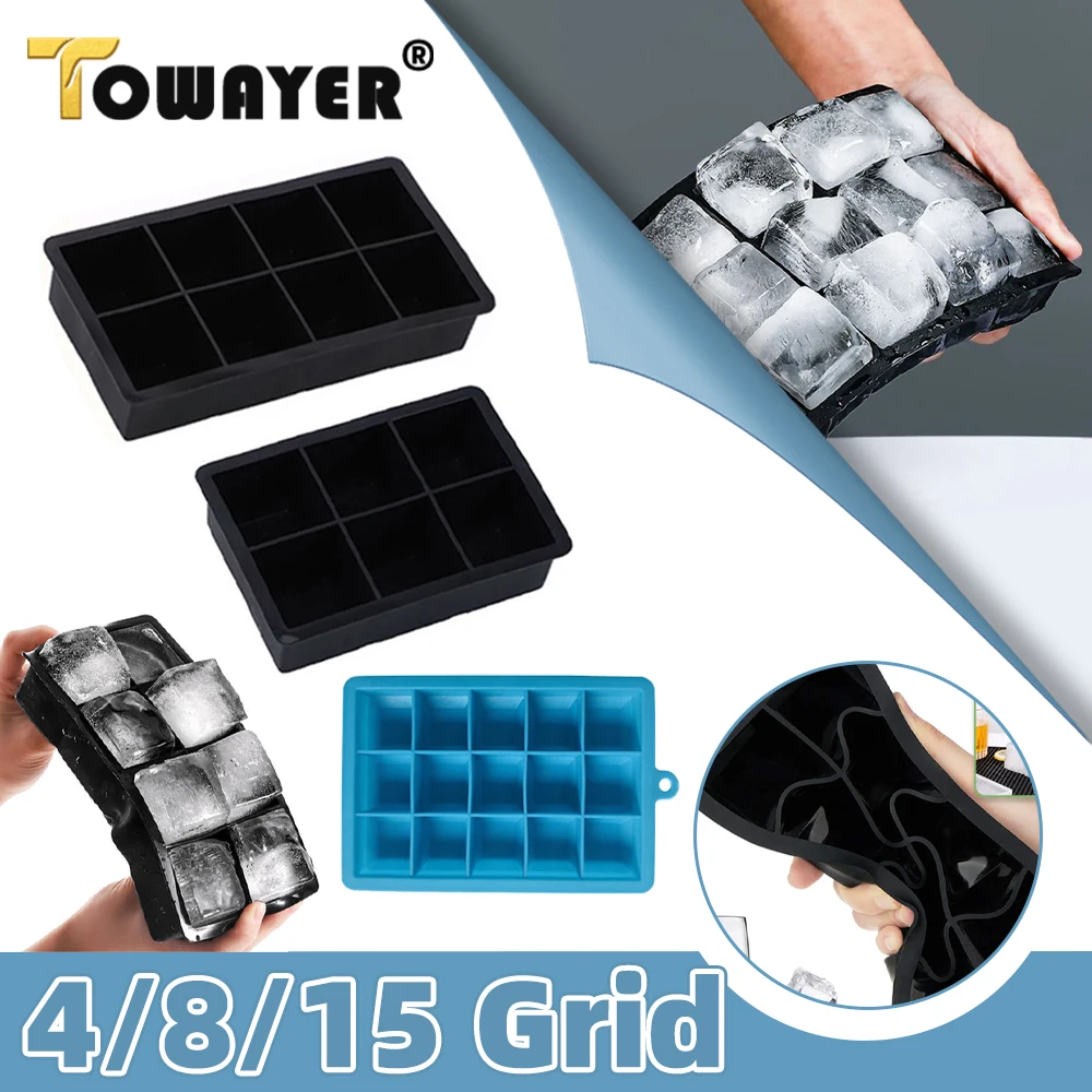 Large Giant Silicone Ice Tray Mold  Extra Large Ice Cube Tray Lid - Ice  Cube Grid - Aliexpress