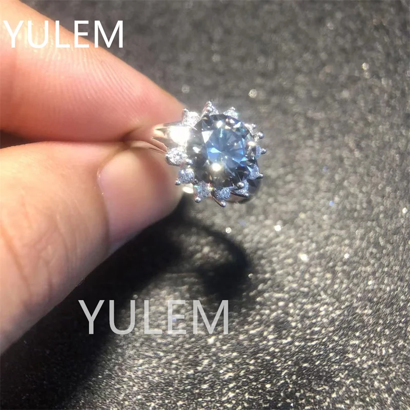 

Кольцо YULEM с серым муассанитом без знаков, трещинистое обручальное кольцо, ювелирное изделие для свадьбы, серебро 925 пробы, крепкое мускулистое Стильное кольцо, подарок