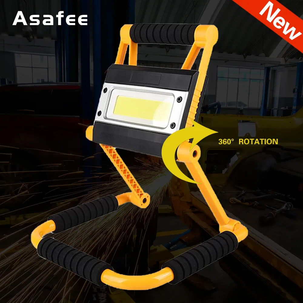 

Asafee 20W COB LED Rechargeable 1500LM Work Lamp Foldable Inspection Light Torch Foldable Lamp