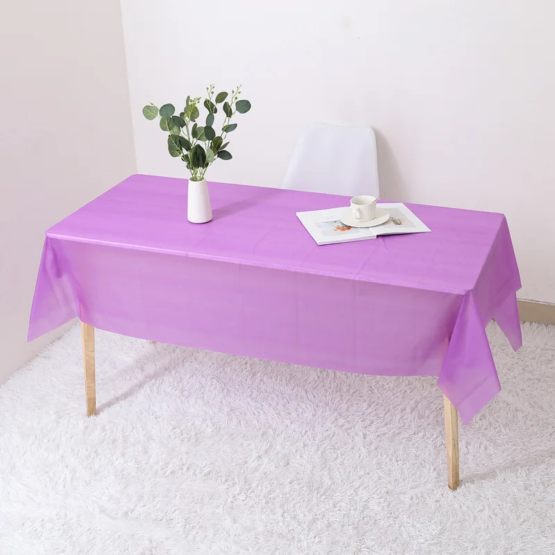 

Solid Color Tablecloth Birthday Party Wedding Christmas Table Cover Wipe Covers Rectangle Plastic Disposable Desk Cloth Decor