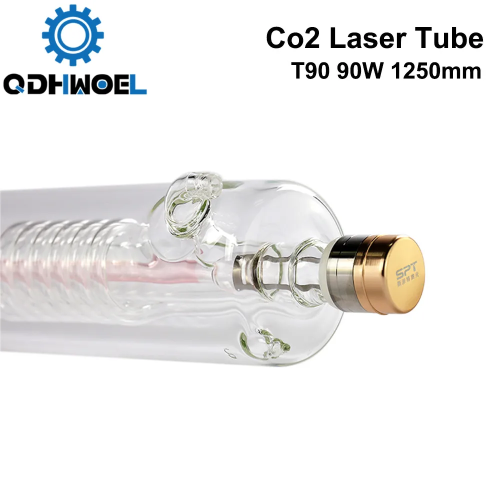 

QDHWOEL T90 Co2 лазерная трубка мощность 90 Вт Длина 1250 мм диаметр. 80 мм для лазерной лампы CO2