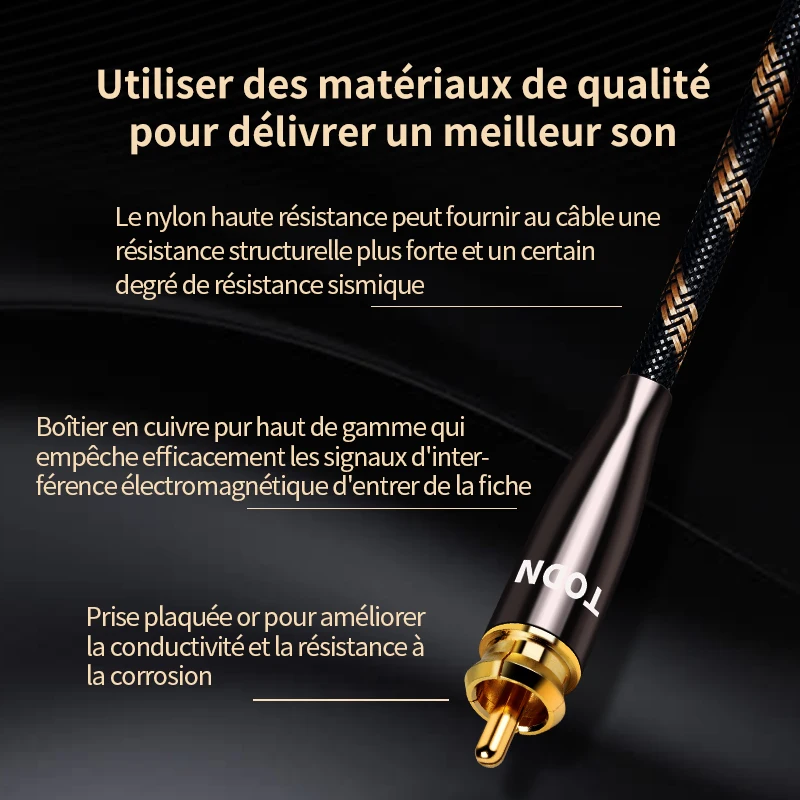 TOJazz-Câble audio haut de gamme, 6N occ hifi 2rca à 2rca, pour amplificateur, radiateur, DAP, mâle à mâle, TV, voiture, éviter centre commercial