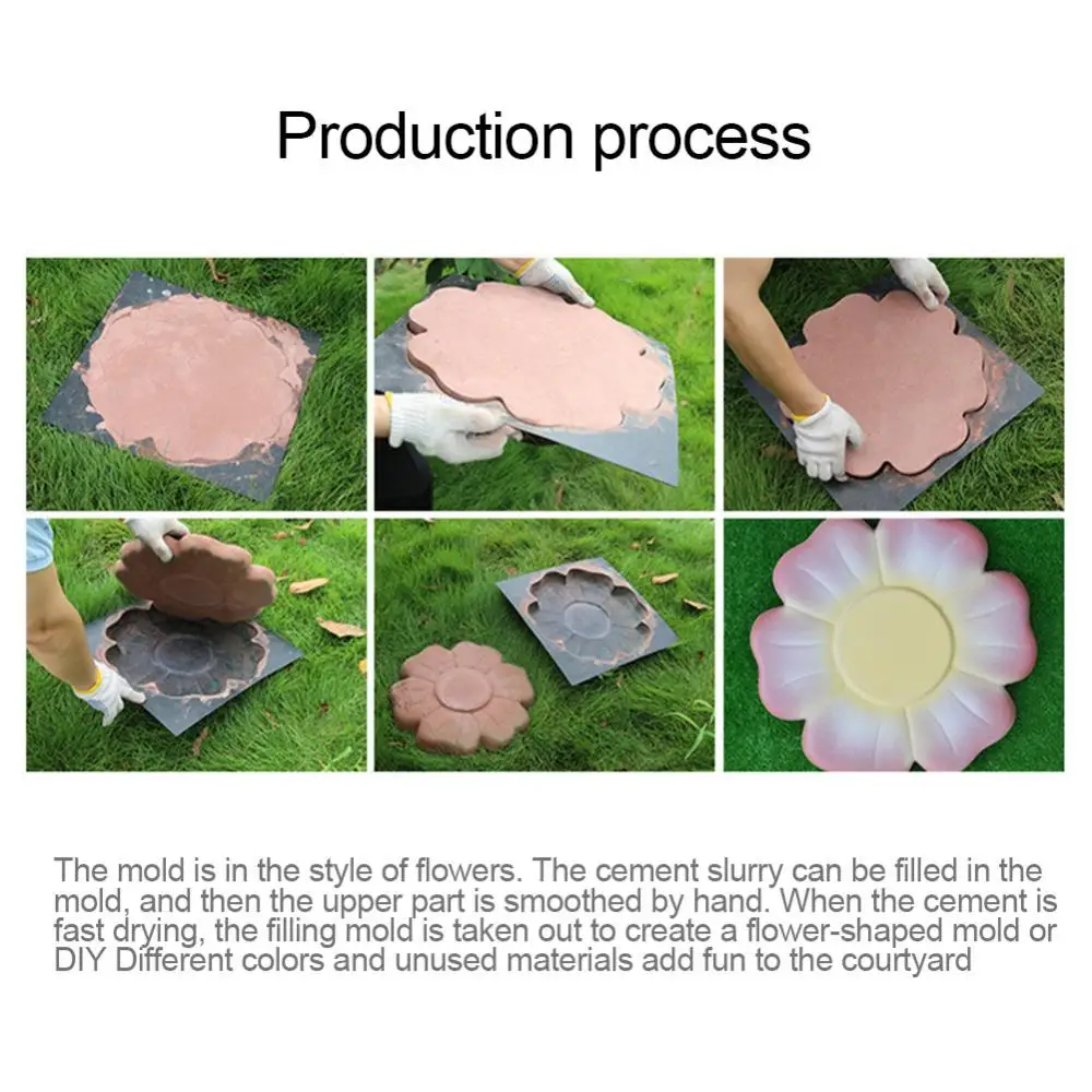 Decorative DIY Garden Pavement Flower Shaped Stepping Stone Mold Mould Tool