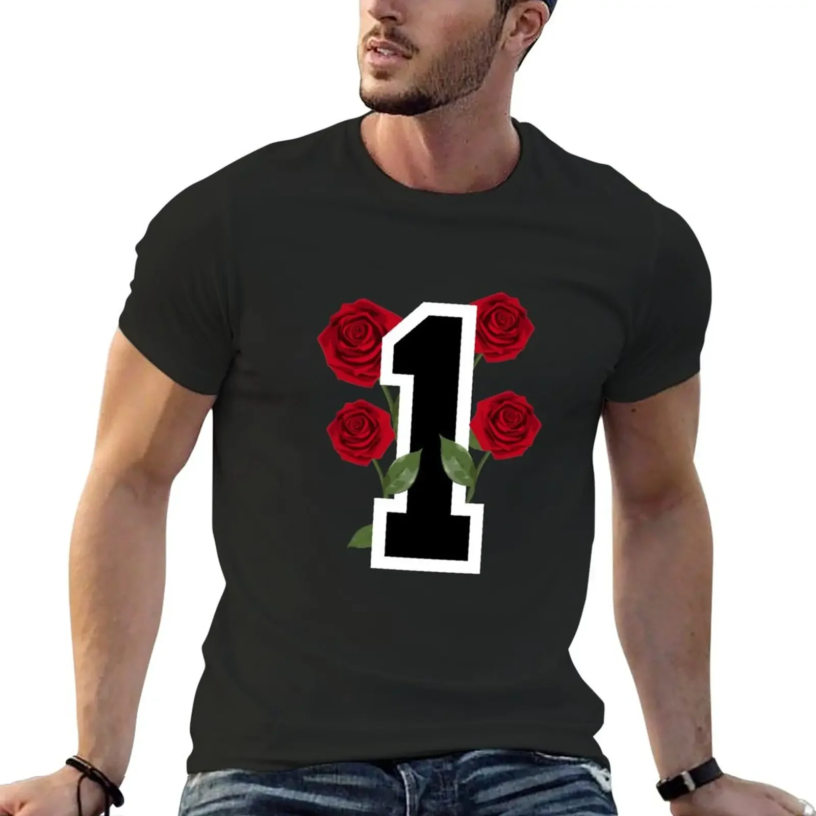 Derrick Rose Numero 1 Rose T-Shirt Vintage Manica Corta T-Shirt Grandi E Alte Per Uomo