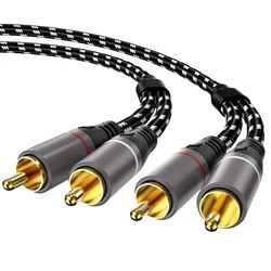 Premium HiFi Stereo RCA Audio Cable - Male to Male for Enhanced Sound Quality in Home Audio Systems (2RCA To 2RCA)