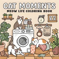 CAT MOMENTS Bold-easy Patterns Coloring Book for Adults Cute Drawing Book Perfect Gift for Party and Birthday 1