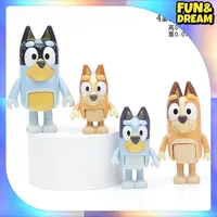 The Bluey Family Bruy And His Friends Play With Toys And Dolls Articulated Movable Figures Model Ornaments Desk Decoration 2