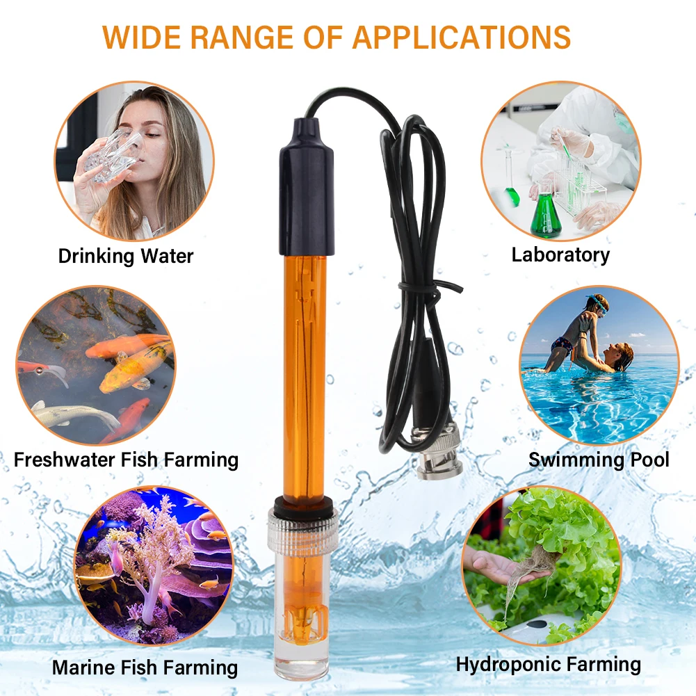 PH ORP Electrode Probe Measurement of Redox Potential BNC Connector Glass Ball Probe for Aquarium Hydroponics Labs 5